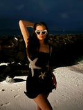 Stars Sequin Applique Mini Dress