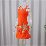 Stars Sequin Applique Mini Dress